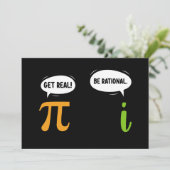 Get Real Wees Rationeel Grappig Wiskunde Pi Dag Ge Kaart (Staand voorkant)