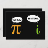 Get Real Wees Rationeel Grappig Wiskunde Pi Dag Ge Kaart (Voorkant / Achterkant)