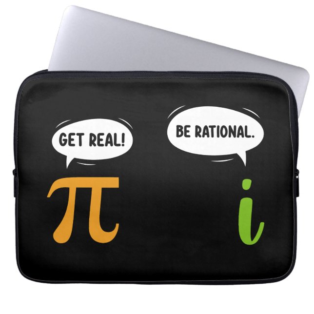 Get Real Wees Rationeel Grappig Wiskunde Pi Dag Ge Laptop Sleeve (Voorkant)