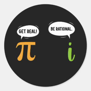 Get Real Wees Rationeel Grappig Wiskunde Pi Dag Ge Ronde Sticker