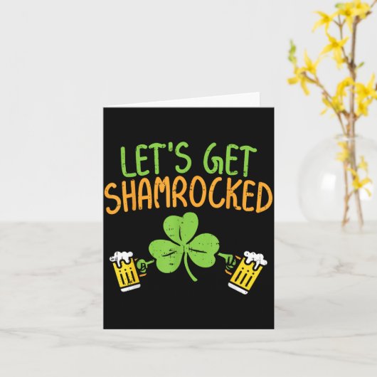 Get Shamrocked Funny St Patricks Day Irish Beer Dr Kaart (Gele Bloem)