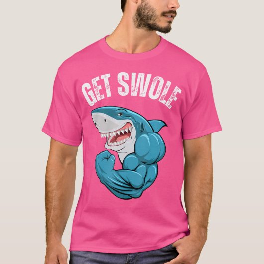 Get Swole Funny Gym Shark Humor Weightlifting Trai T-shirt (Voorkant)
