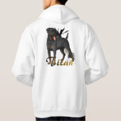 "Get the 'The Titan's Mark' hoodie, a design that Hoodie (Achterkant)
