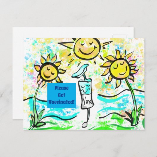 GET VACCINATED BRIEFKAART (Voorkant / Achterkant)