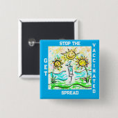 GET VACCINATED VIERKANTE BUTTON 5,1 CM (Voorkant /achterkant)