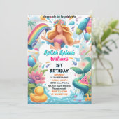 Get Water Park Cool Summer splash pad 1e verjaarda Kaart (Staand voorkant)