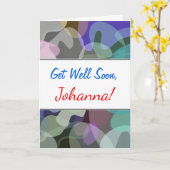 Get Well + Abstract veelkleurig vlekpatroon Kaart (Gele Bloem)
