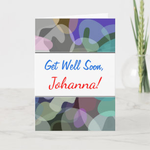 Get Well + Abstract veelkleurig vlekpatroon Kaart