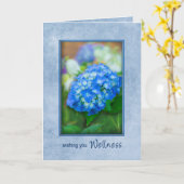 Get Well, Beautiful Blue Hydrangea in 3D Kaart (Gele Bloem)