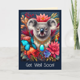 Get Well Binnenkort Kaart Aussie Koala Beer knuffe