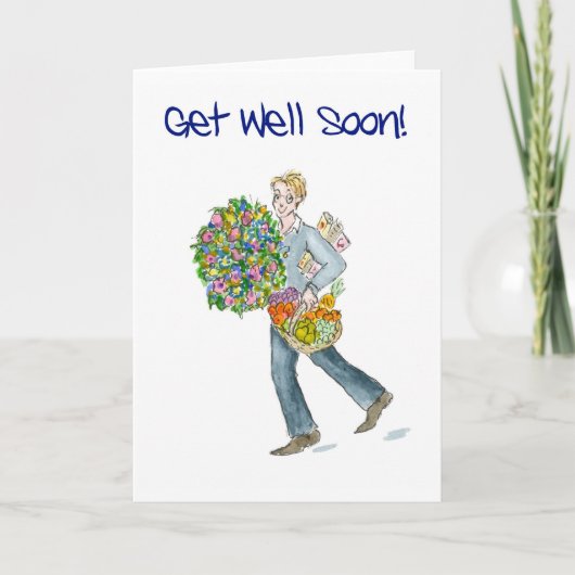 Get Well Binnenkort Kaart met fruit en bloemen (Voorkant)