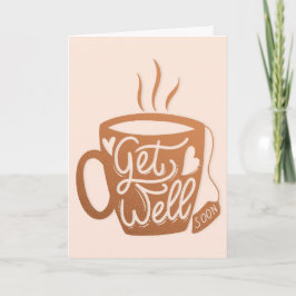 Get Well Binnenkort Koffie Cup met Typografie Groe Kaart