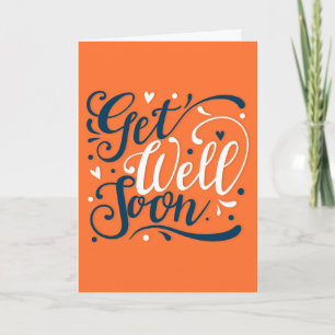 Get Well Binnenkort Moderne Sinaasappel en Blauwe  Kaart