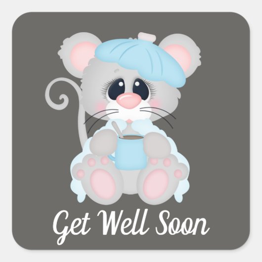 Get well binnenkort muis toevoegen bericht sticker (Voorkant)