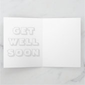 Get Well Binnenkort, Rood wit modern vet Kaart (Binnen)