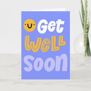 Get Well Binnenkort Schattige Smile Pink Typografi Kaart