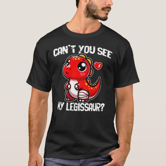 Get Well Broken Leg Dinosaur with Cast My Legissau T-shirt (Voorkant)