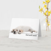 Get well card Golden retriever puppy Kaart (Gele Bloem)