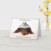 Get well card with a dachshund hound dog kaart (Gele Bloem)