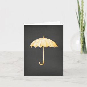 Get Well Card with a Yellow Umbrella on Black Kaart