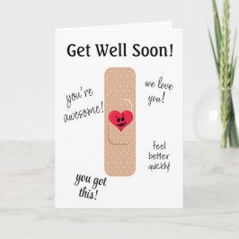 Get Well Card with Cute Bandaid Kaart