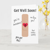 Get Well Card with Cute Bandaid Kaart (Gele Bloem)
