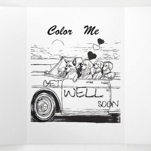 GET WELL Dogs Driving Kaart Activiteitenprogramma (Binnenkant midden)