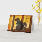 Get Well - Eekhoorn Wenskaart Kaart (Gele Bloem)