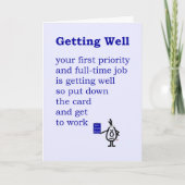 Get Well - een grappig Get Well gedicht Kaart (Voorkant)