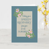 Get Well, Eye Surgery Kaart, roze dogroses, blauw Kaart (Gele Bloem)