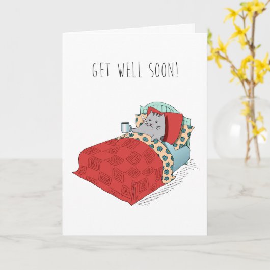 Get Well Feel Better Cold Flu Sick Schattige Funny Kaart (Gele Bloem)