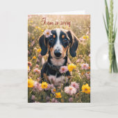 Get Well Feel Better Cute Dachshund Puppy  Kaart (Voorkant)