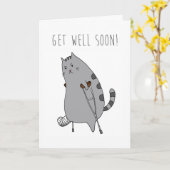 Get Well Feel Better Kaart: gebroken bot in een ca Kaart (Gele Bloem)
