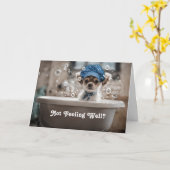 Get Well Feel Better Schattige Chihuahua Puppy Dog Kaart (Gele Bloem)