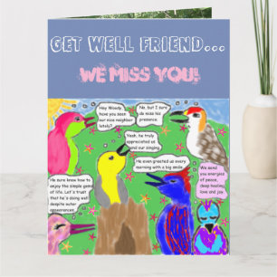 "Get Well Friend... We Miss You!" Big Card Kaart