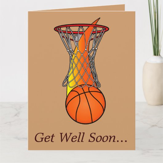 Get Well from Basketball Team Large Card Kaart (Voorkant)