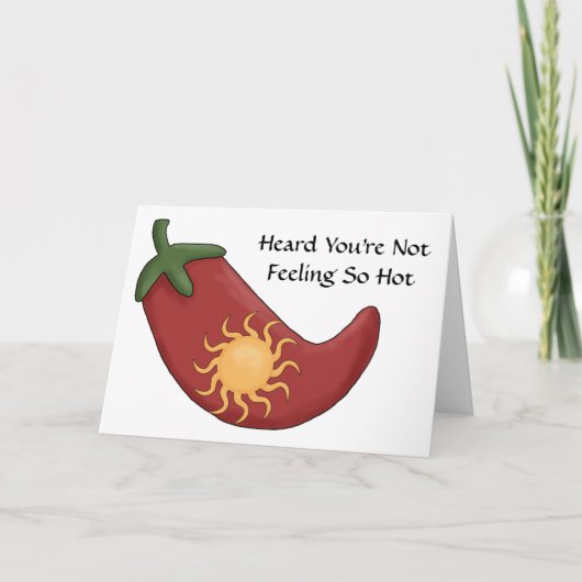 Get Well Hot Red Chili Pepper Kaart - Western (Voorkant)