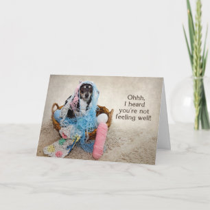 GET WELL - HUMOR - HOND VERSTRIKT IN GAREN KAART