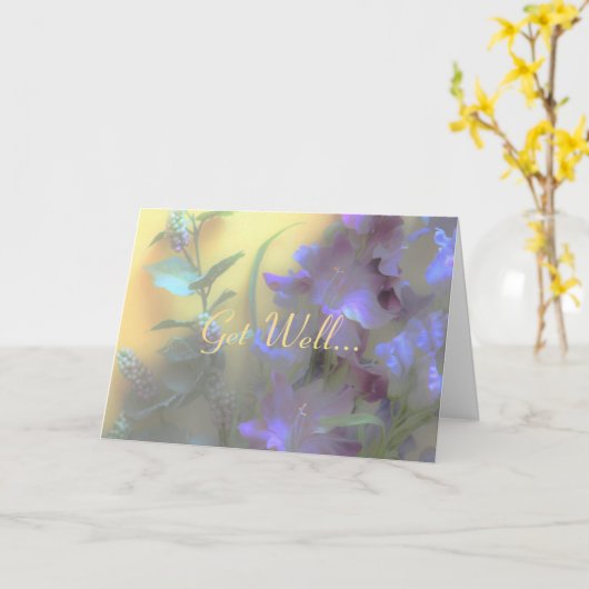 Get Well Kaart, felle bloemen Kaart (Gele Bloem)