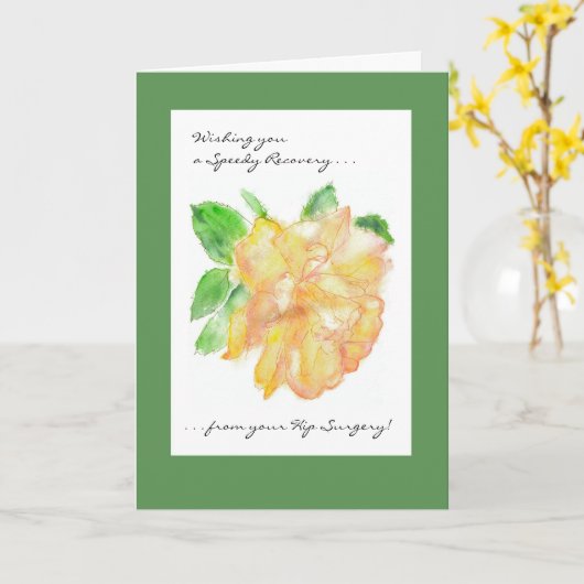  Get Well Kaart - Gouden Roos (Gele Bloem)