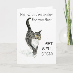 Get Well Kaart - Grey Tabby Cat
