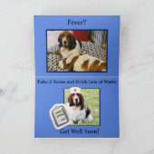 "Get Well" Kaart met Basset Hound Nurse en Botten (Binnen)