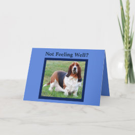"Get Well" Kaart met Basset Hound Nurse en Botten