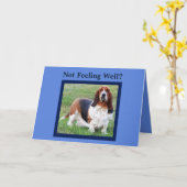 "Get Well" Kaart met Basset Hound Nurse en Botten (Gele Bloem)