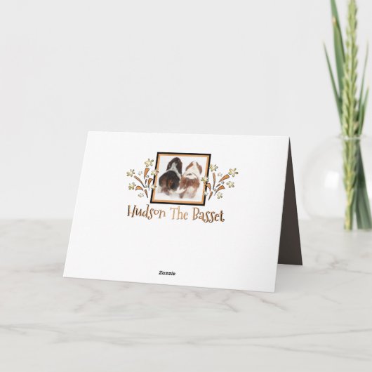 "Get Well" Kaart met Schattigee Basset Hound Puppy (Achterkant)