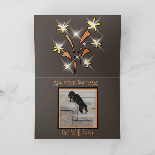 "Get Well" Kaart met Schattigee Basset Hound Puppy (Binnen)