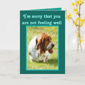 "Get Well" Kaart met Schattigee, maar trieste Bass (Gele Bloem)