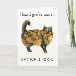 Get Well Kaart - Tortoiseshell Cat
