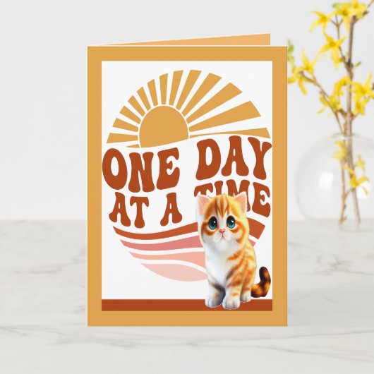 Get Well Kaart voor Geel Kat (Gele Bloem)