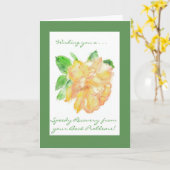 Get Well Kaart voor rugklachten - Golden Roos (Gele Bloem)